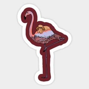 Flamingo and Poodle Sticker